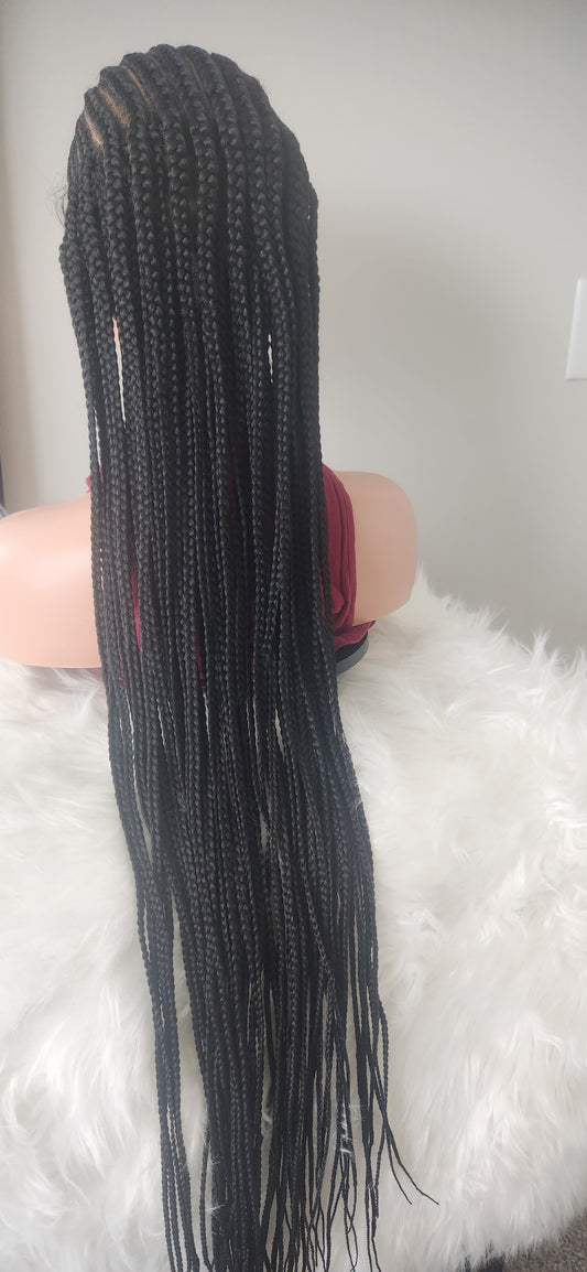 MartBeauty LLC Full Lace 36 inch Braided Cornrow Wig – Synthetic Long Braids