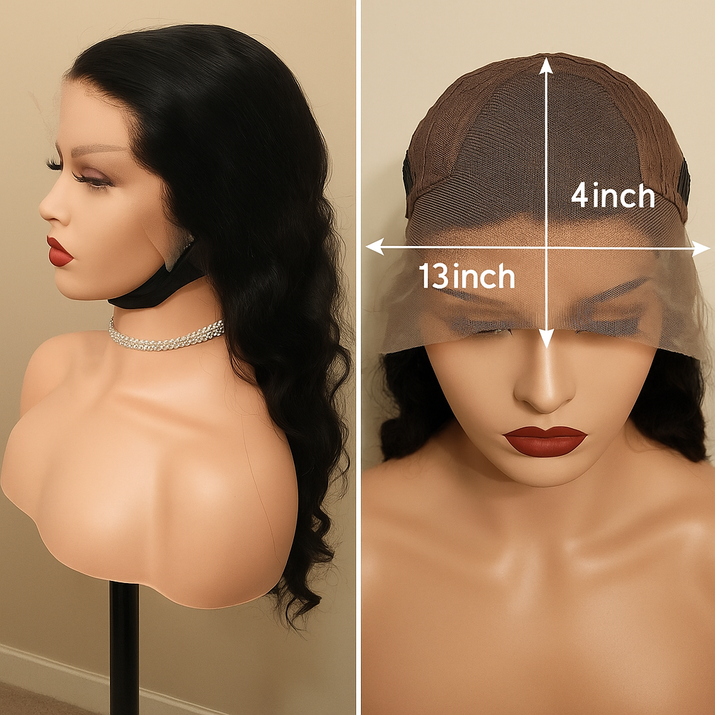 MartBeauty LLC Body Wave 13x4 Transparent Lace Wig – 22 Inch, 180 Density, Glueless Natural Color
