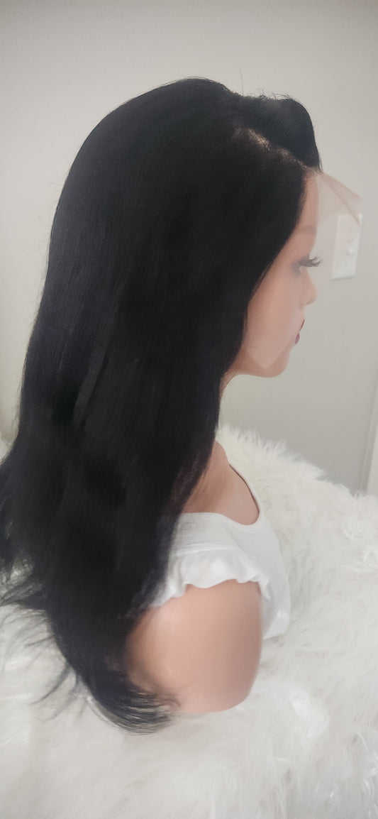 MartBeauty LLC Straight Wig 13x4 Transparent Lace Glueless Pre-Cut – 16 Inch, 180% Density