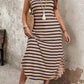 Women's Striped Sleeveless Casual Sexy Beach Dress