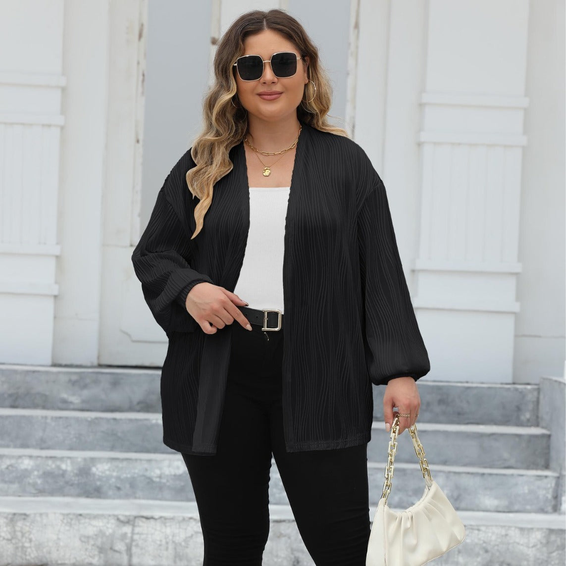 Wave Stripes Casual Loose Jacket Comfortable Top