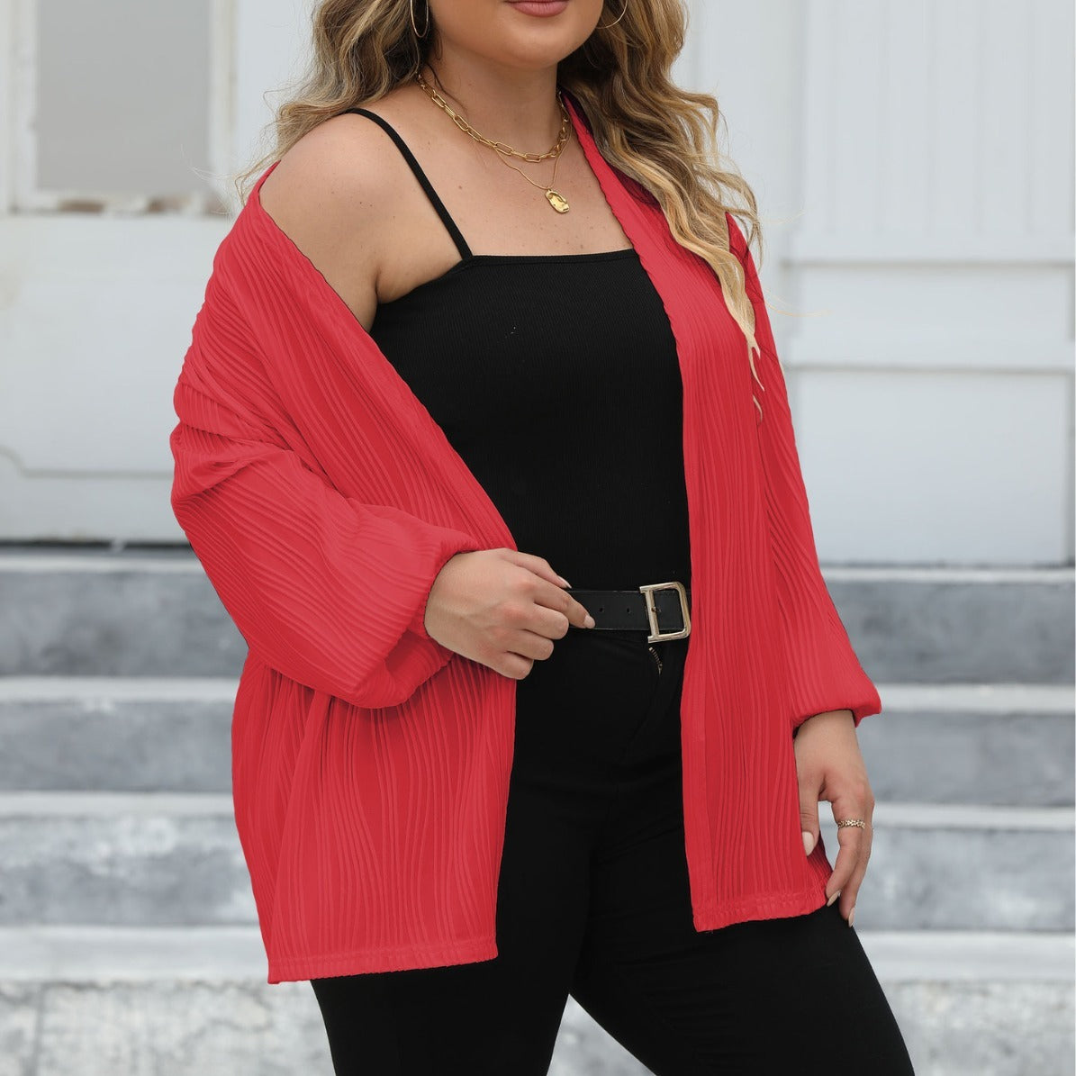 Wave Stripes Casual Loose Jacket Comfortable Top