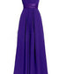 Women's Multi Colored Slanted Neck Sleeveless Strapless Long Dress
