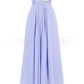 Women's Multi Colored Slanted Neck Sleeveless Strapless Long Dress