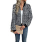 Zipper Houndstooth Jacket Loose Slim-fit Casual Shirt