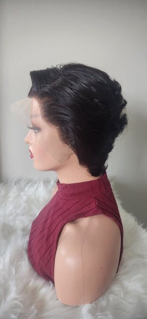 MartBeauty LLC Pixie Wig – 13x4 Transparent Lace Front, Glueless & Pre-Cut – 180% Density Human Hair