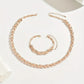 Women's Personality Affordable Luxury Willow Leaf Diamond Bracelet Necklace