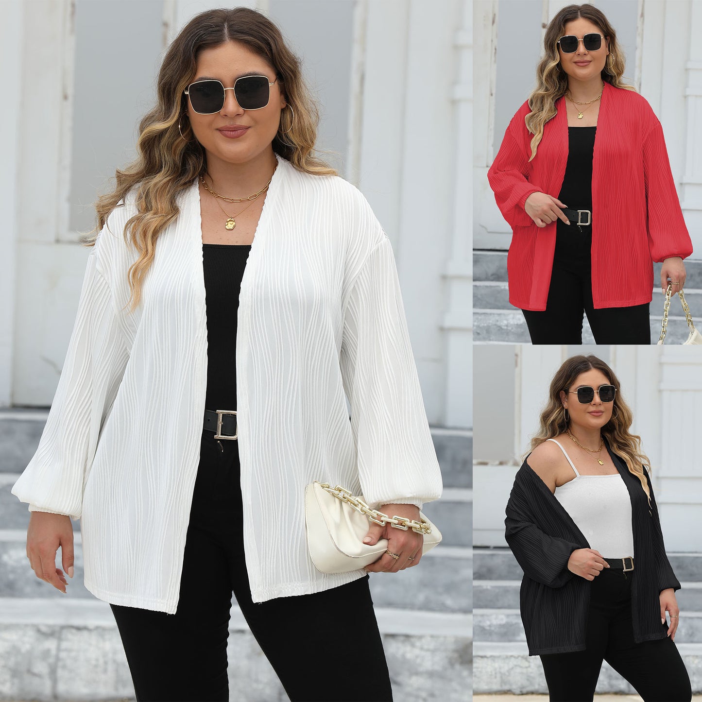 Wave Stripes Casual Loose Jacket Comfortable Top