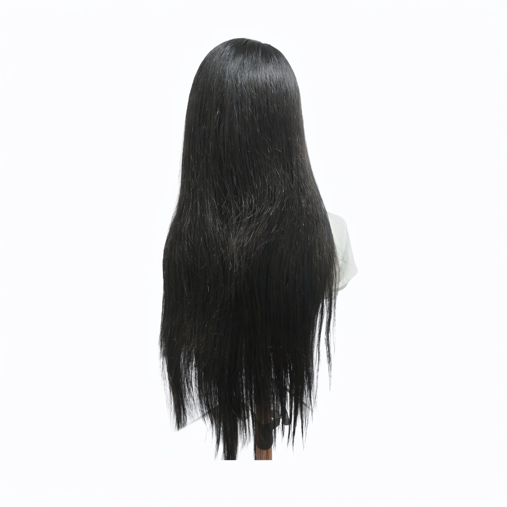 Black wig on a white background