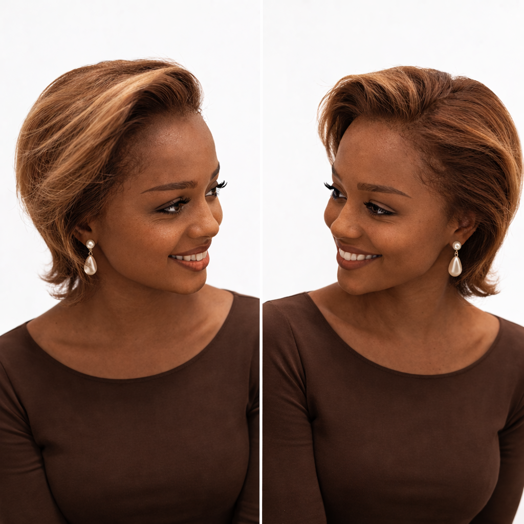 13x4 Lace Front Pixie Wig | Glueless Pre-Plucked Human Hair | Short Natural Black Wig | Easy Wear