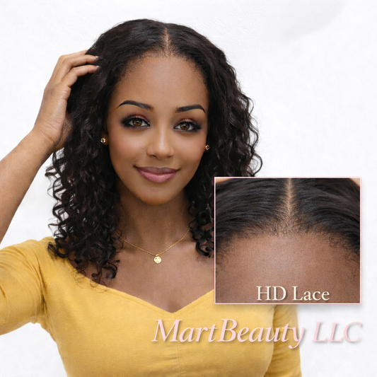 Water Wave Curly Short Bob Wig - 9x6 HD Lace Frontal 150% Density (12-14 inch)