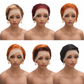 Pixie wig collection with six colors on mannequin heads – Golden Blonde, Burgundy Red, Bright Copper Orange, Ginger Orange, Copper Auburn and Natural Black | MartBeauty LLC