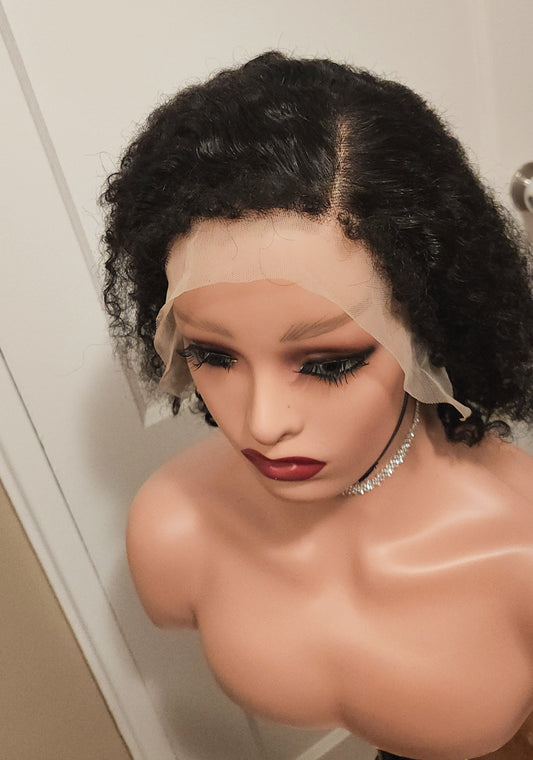 Martbeauty LLC 4C Edge Pre-Cut Wig- Natural Curly bob 8 inch