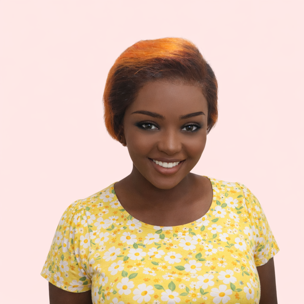 13x4 Lace Front Pixie Wig | Glueless Pre-Plucked Human Hair | Short Natural Black Wig | Easy Wear